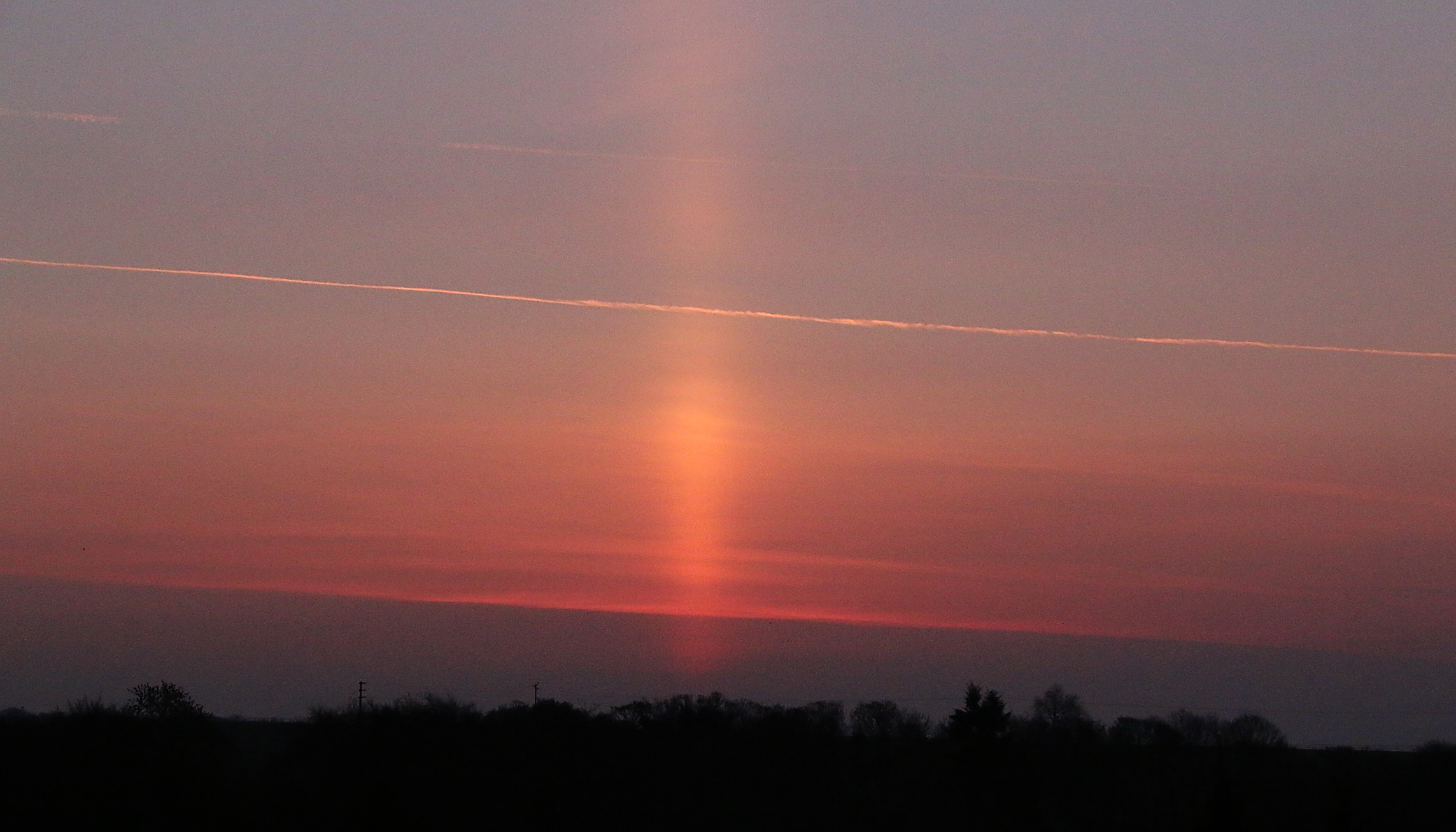‘Sun Pillar’ seen as sun rose yesterday
